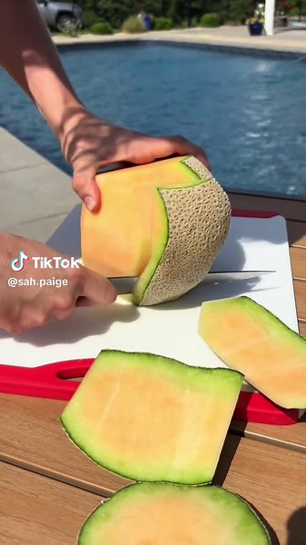 Delicious Cantaloupe and Prosciutto Pool Snack