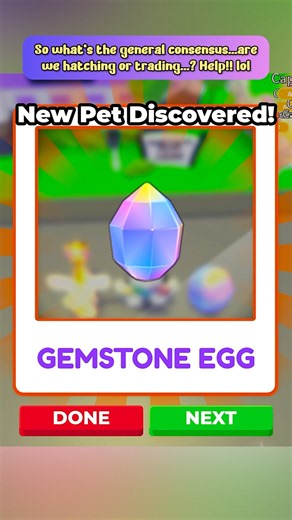 WHAT DO I DO?! Just got my first Gemstone Egg in Adopt Me. 🤔 #adoptme #roblox