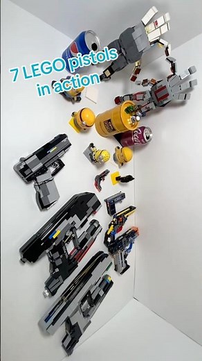 7 Working LEGO pistols in action SHOOTING