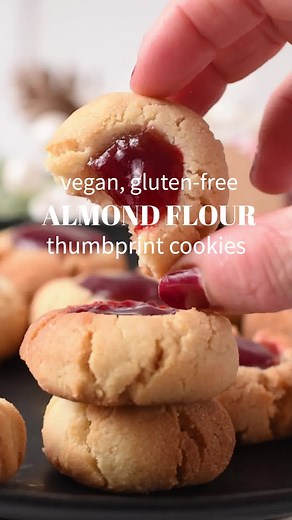 424K views · 2.5K reactions | Almond Flour Thumbprint Cookies - NO Gluten, NO Eggs, NO Refined Sugar - RECIPE IN COMMENT | The Conscious Plant Kitchen | Facebook