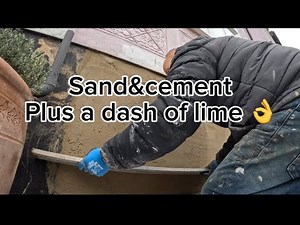 Render patch repair with added lime#diy #plastering #tradesman #homerepair #renovation #stucco #lime
