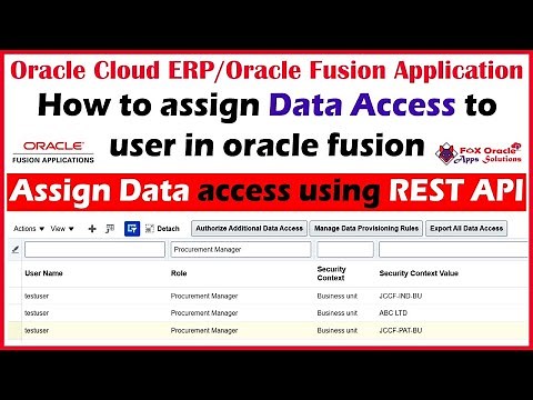 How to assign data access to user using REST API | API to assign data access to user in fusion