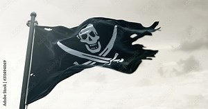 Pirate Flag Waving loop 4K