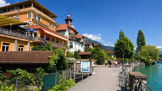 Brienz Switzerland lakeside walk Bernese Oberland (4K)