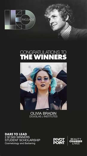 Pivot Point International on Instagram: "🚀 Future Leader in the Making 🚀 In partnership with @beautychangeslives, Pivot Point International proudly introduced the Leo Passage Scholarship. 🌟 Congratulations to Olivia Bradin (@ob.artistry) of Douglas J Institutes (@douglasjinstitutes)—one of our Spring 2025 Leo Passage Student Scholarship Recipients! 🎓 In their video submission, Olivia showed how they embody the values of bravery, curiosity, and sharing knowledge—the same values that defined o