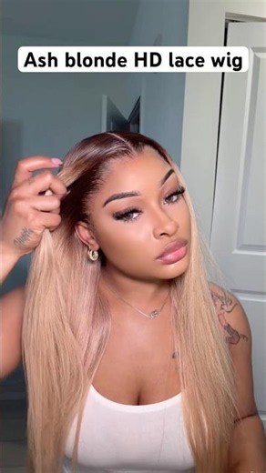 Ash blonde wig install. #hairstyle #wigs #hairtutorial #hairtok #shorts #hair #wiginstall #lacewigs