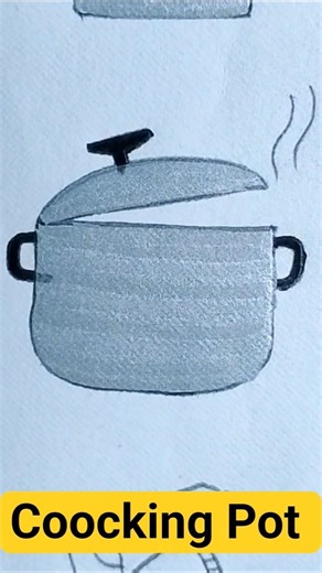 Easy Coocking Pot Drawing | Patila Drawing Easy Step By Step #art #ytshorts #viralvideo #trending