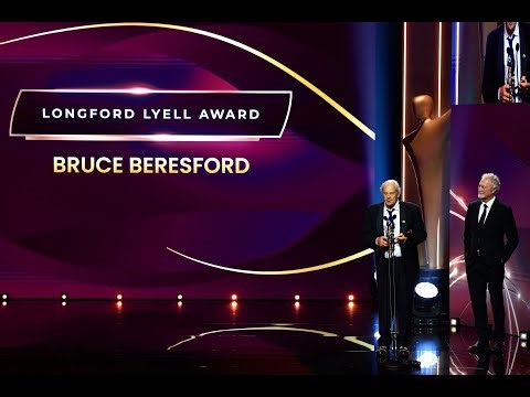 Bryan Brown presents Bruce Beresford the AACTA Longford Lyell Award