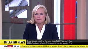 BREAKING: England are through to the semi-finals of the women's Euros after beating Spain 2-1 in extra time. trib.al/f7hGOlv 📺 Sky 501, Virgin 602, Freeview 233 and YouTube | Sky News