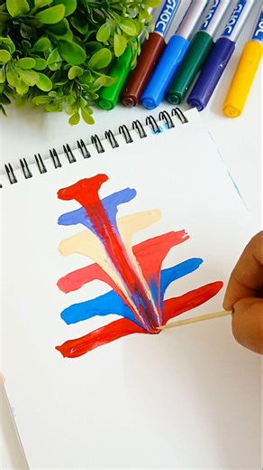 Diy Thread Art 🌈/ String Pull Art 😱 🎨 #Shorts #threadart #threadpainting #diy #watercolor #art#easy