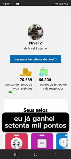 Quantos pontos já ganhei no Microsoft Rewards após um ano