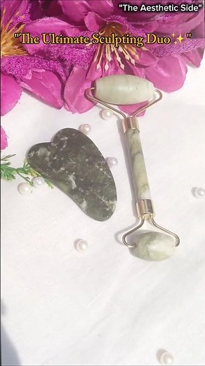 Gua Sha vs Jade Roller: Which one is better? ✨📐 #shorts #skincaretips #aestheticshorts