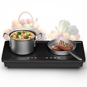 VoltCuisine Double/Dual Portable Induction Cooktop, 1800W Hot Plate Electric Stove Top Burner