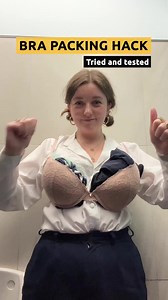 I love a ridiculous packing hack. I’ve stuffed my pants into a neck pillow, used a fishing vest for extra pockets, and now it’s time to fit my clothes into a bigger bra 😂 The BREAST away to get extra luggage on your flight for free! | Holiday Expert