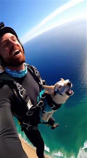 Epic Skydive with Howling Dog