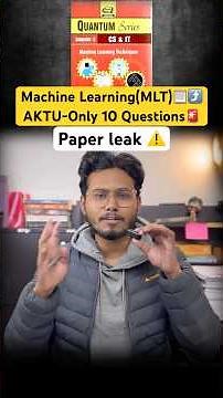 Machine Learning Techniques AKTU 🚨 One Shot | PYQ + Most Important Topics 🎓
