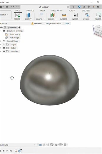 Hemisphere in Fusion 360 | Basic Shapes for Beginners | Fusion 360 for Beginners