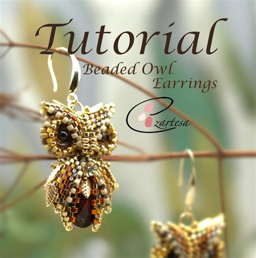 Beaded Owl Earrings Tutorial, Seed Bead Pattern by Ezartesa - Etsy