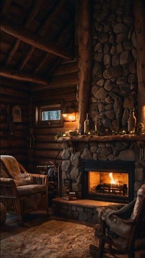 Cozy Cabin Fireplace Ambience | Relaxing Digital Fireplace with Crackling Fire Sounds