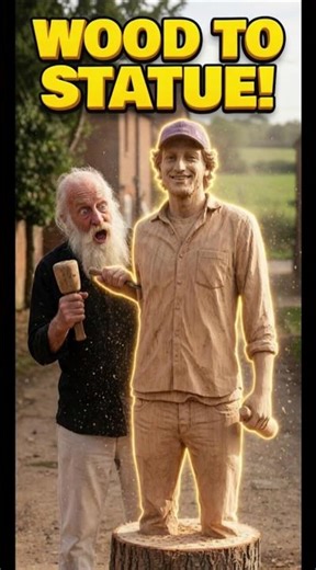 From a Single Log to a Life-Size Kasim Khan Statue 🔥 Incredible Wood Carving Masterpiece#shorts