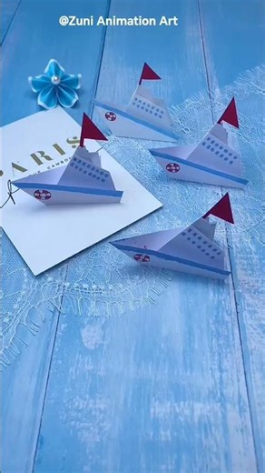 DIY Paper Boat ⛵ | Easy Origami Ship in 1 Minute 😍 #origami #paperboat #viral