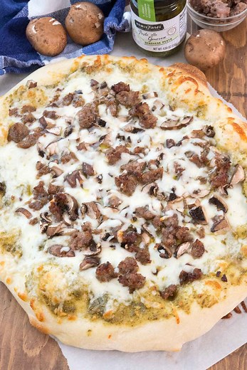 Sausage Pesto Pizza Recipe