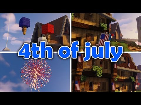 How to decorate your minecraft base for 4th of July [Simple tutorial]