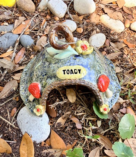 Ceramic Garden Toad House - Handmade Stoneware Functional Yard Art for Toads - Etsy