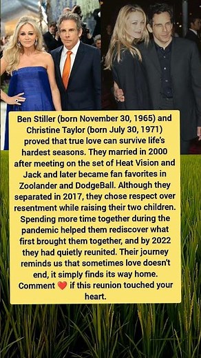 Ben Stiller & Christine Taylor's Incredible Love Story | Separated, Reunited & Stronger Than Ever ❤️