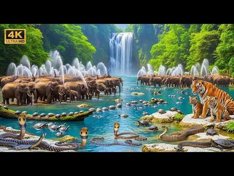 Relaxing Walk In The Amazon: The Emerald Valley | Bengal Tiger, King Cobra & Elephants | 8K HDR