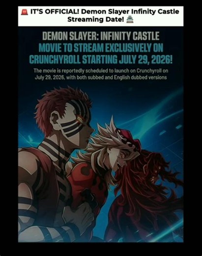 crunchyroll streaming demon slayer movie date announced #anime #edit #demonslayer
