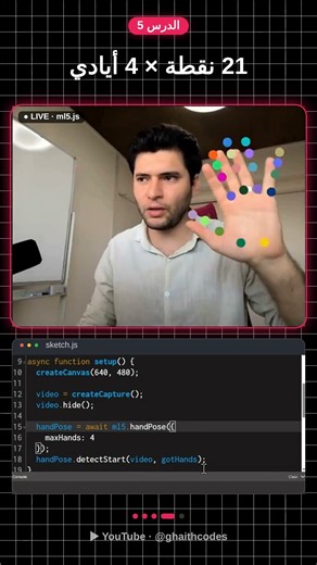 الكمبيوتر يشوف جسمك؟ 👀 ذكاء اصطناعي بـ JavaScript داخل المتصفح #Shorts
