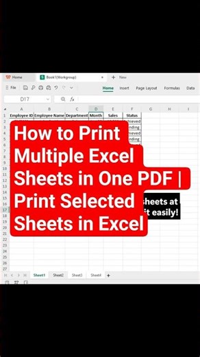How to Print Multiple Excel Sheets in One PDF | Print Selected Sheets in Excel #excel #exceltips