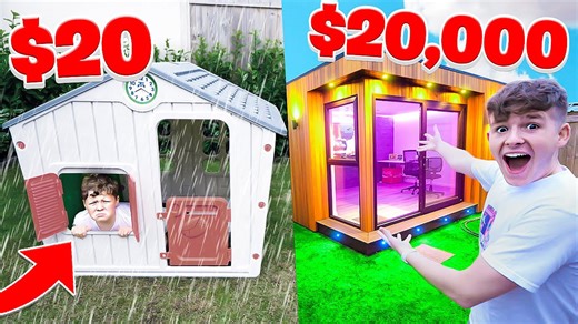 $20 Versus $20,000 Fort Survival Challenge for 24 Hours