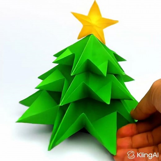 DIY Decorated Paper Christmas Tree 🎄✨ #easycraft #christmas #craft