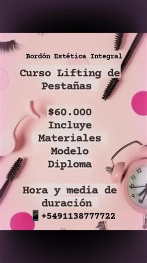 ¡Curso de Lifting de Pestañas en Bordón Estética Integral! ✨ Materiales modelo diploma Duración: 1 hora y media Inversión: $60.000 Ver el video para todos los detalles 🔥 Pablo Podestá, Bs As DM o WhatsApp para inscribirte! #CursoLiftingPestanas #LiftingDePestanas #BordonEsteticaIntegral #PabloPodestá #EsteticaPabloPodesta
