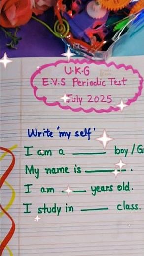 UKG class EVS test paper 2025-26 | EVS test paper | cbse kindergarten