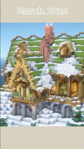 3月、雪解け🌱季節に合わせて建築するサバイバルシリーズ進行中！ #マイクラ建築 #マイクラ #minecraft