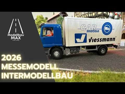Trade fair model 2026 INTERMODELLBAU 8116 Viessmann CarMotion box truck Actros blue Car System