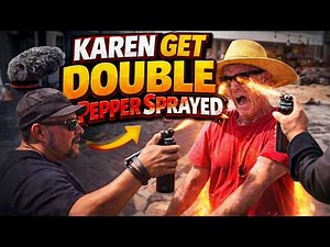 KAREN Gets DOUBLE Pepper Sprayed! | First Amendment Audit