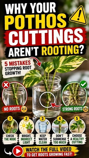 Pothos Cuttings Not Rooting? Here's Why! #pothosplant #pothos #gardening