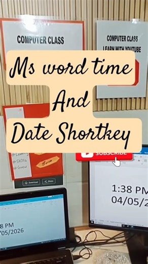 Ms word Shortkey time and date||tips and tricks #excel #computereducation #yt#shorts #short
