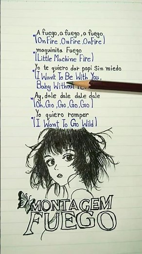🔥💥Montagem Fuego - (Lyrics + English Translation) #drawing #scribbeat #lyricstranslation #art #song