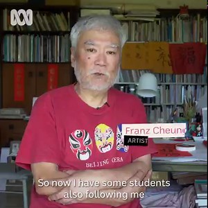 Calligrapher and artist Franz Cheung says Chinese art "is about achieving perfect unity between human and nature", but during Chinese Lunar New Year, traditional calligraphy takes focus. This traditional practice involves using brushes to write lucky wishes on red paper, with finished decorations hung around households for a year of good luck. "It's a very happy moment for me, to share my culture in this way." | ABC Australia