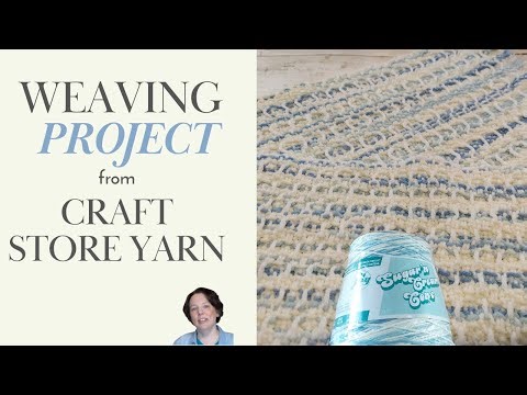 Weaving Project with Craft Store Yarn: Waffle Weave Towel with Sugar & Cream Yarn