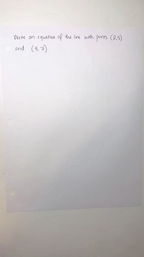 Writing an equation of a line given two points #math #mathtrick #mathtutor #satmath #mathhelp #algebra #tiktokmath #mathteacher