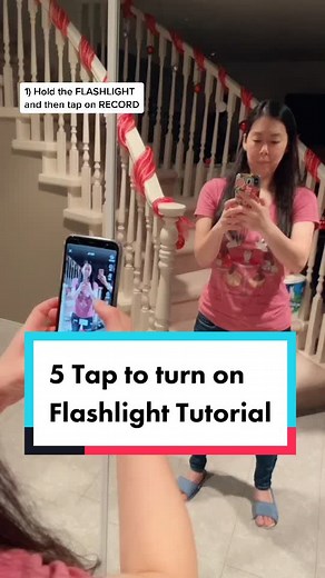 5 tap to turn on Flashlight Tutorial #tiktoktutorials #flashlight