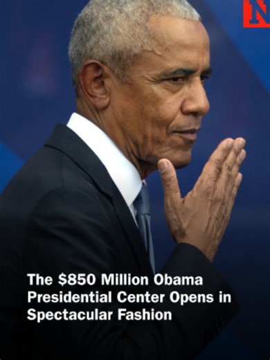 The Barack #Obama Presidential Center officially opened Thursday in #Chicago with a dedication ceremony attended by political leaders, community members, and celebrities. The $850 million campus, a cultural and civic hub on Chicago's South Side, opens to the public on Juneteenth. #news #newsweek