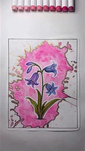 🌸 This is How I Make a Realistic Bluebell Artwork Shine using Mixed Media! ✨