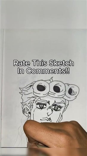 Inking and shading Giorno Giovanna sketch from JoJo's Bizzare Adventure.
